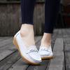 Spring and Autumn New Medium Mother Shoes Women's Single Shoes Doudou Shoes Soft Sole Wedge Heel Nurse Shoes