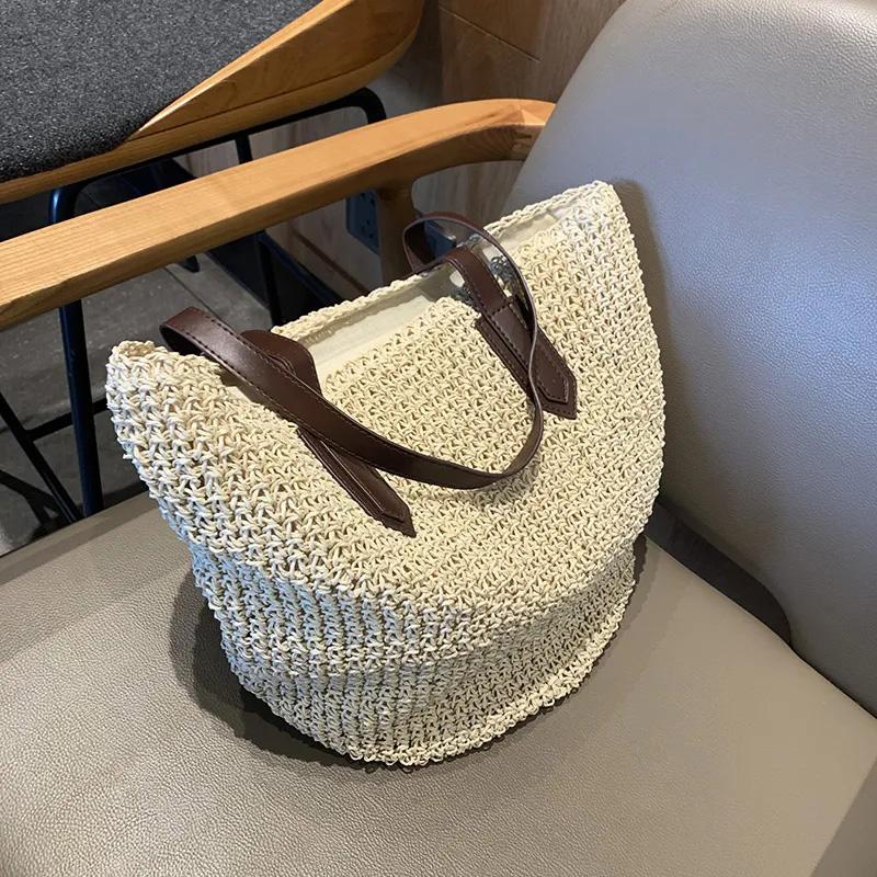 Summer Women's Straw Bag Bohemian Large Capacity Shoulder Bag Fashion Handbag Weave Knitted Totes Bag