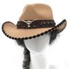 RoleplayCowboy Caps for Adult WideBrim Fedoras Hat with Hat Belt RolePlay Cowboy Hat Carnivals Party Costume Accessories