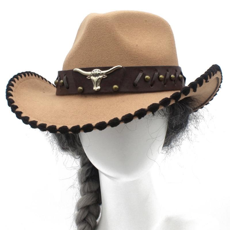 RoleplayCowboy Caps for Adult WideBrim Fedoras Hat with Hat Belt RolePlay Cowboy Hat Carnivals Party Costume Accessories