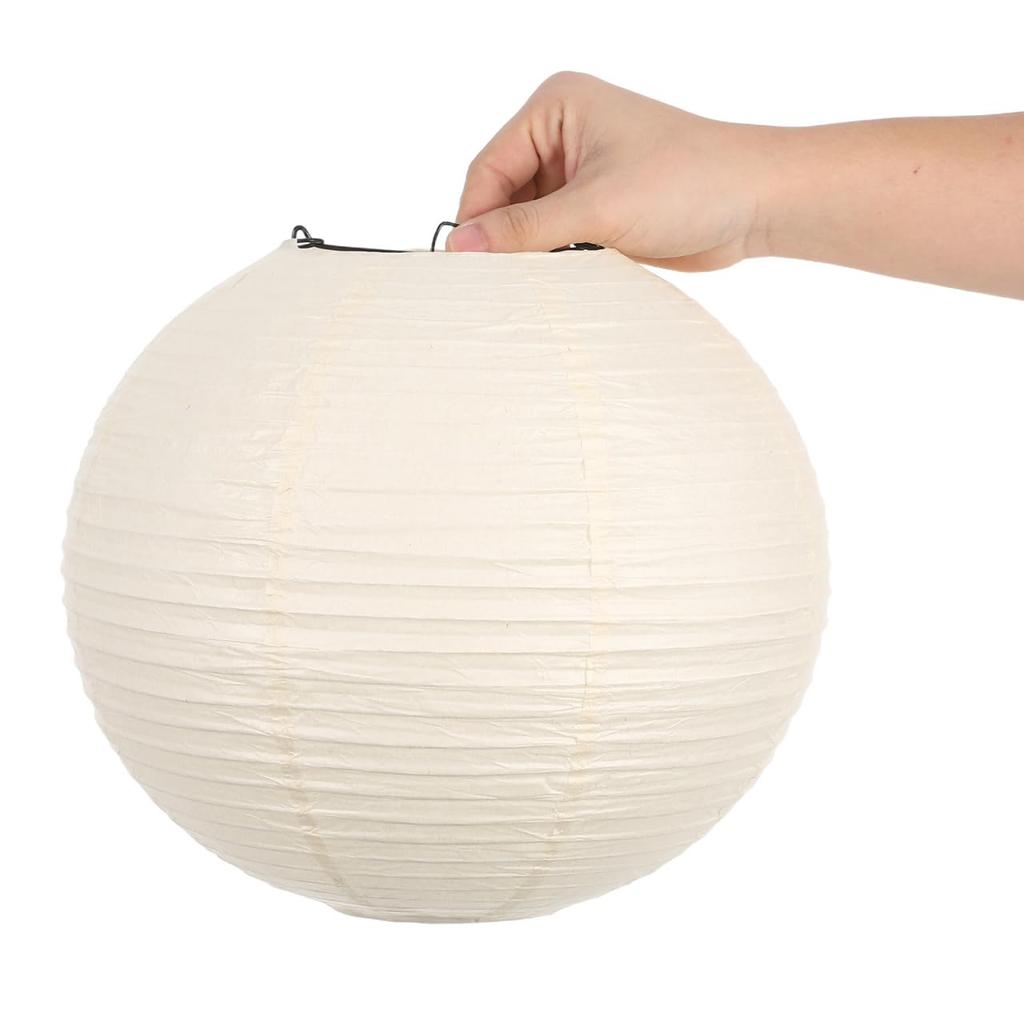 Frcolor Paper Lantern, White Paper Lantern, Bon Festival Lantern, 30cm Round, Perfect for Festivals, Summer Festivals, DIY Izakayas, Food Stalls,