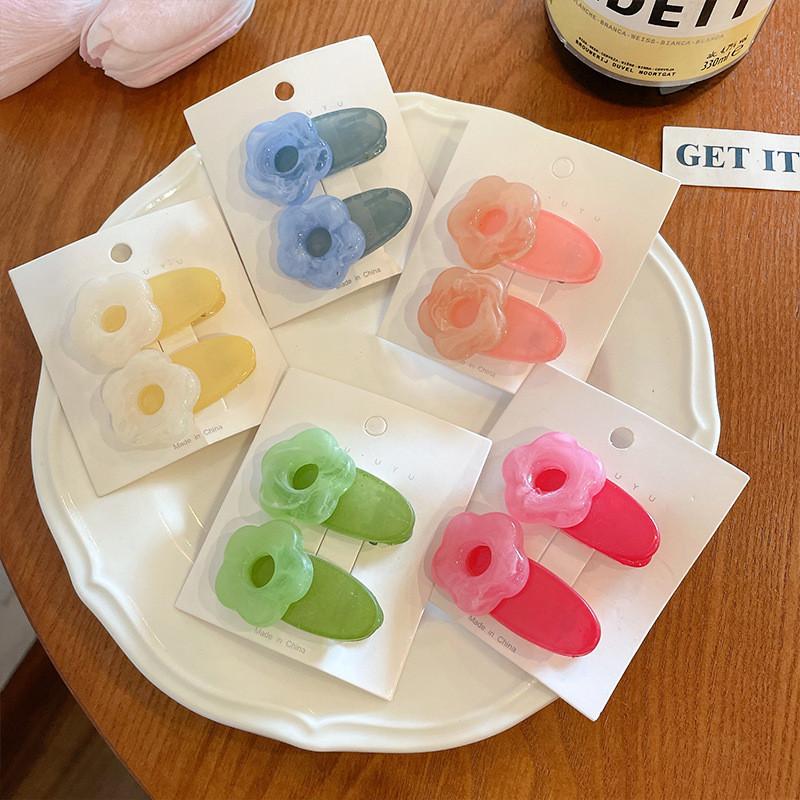 Korean Candy Colored Flower Small Hair Clip for Women Cute Sweet Side Hairpin BB Clip Girls Fresh Hair Accessories
