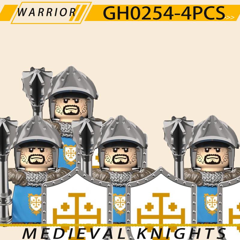 Medieval Military Jerusalem Tripoli Knight Building Blocks Castle Lionheart Hospital Teutonic Soldier Figures Warrior Bricks Toy