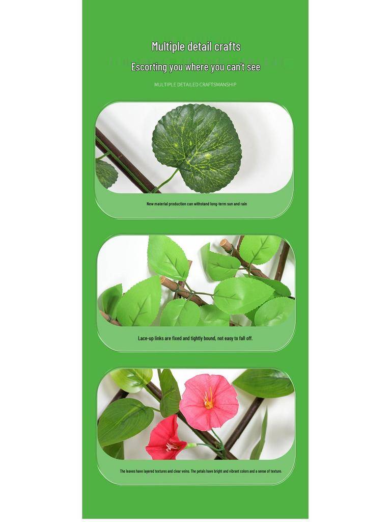 Expandable Pastoral Ivy Leaf Fence: Outdoor Green Hedge for Garden or Courtyard Decoration