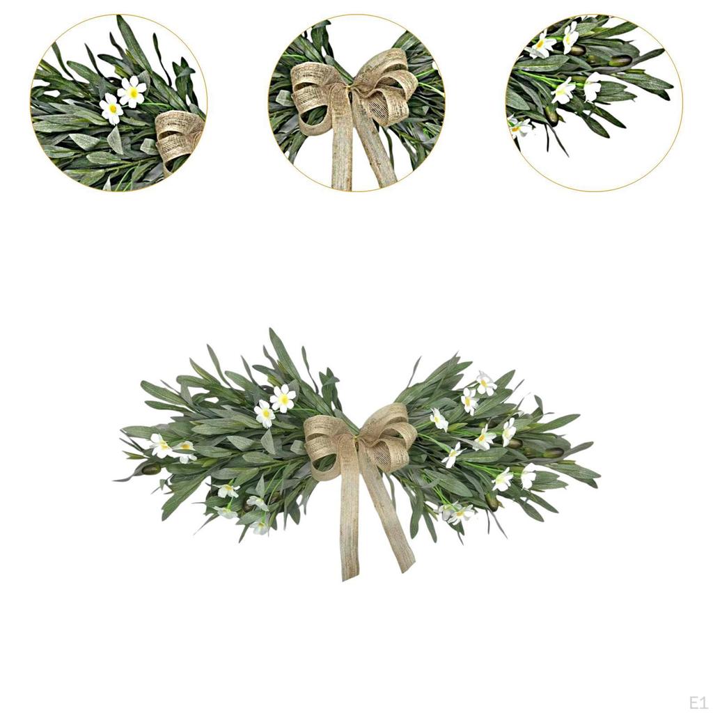 Artificial Flowers Wreath Olive Daisy Door Front Ornament Decoration Spring for Office