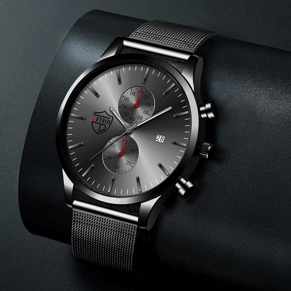 

DEYROS Мужские деловые часы с календарем, светящиеся, модные кварцевые часы для мужчин, подарки для мужчин