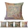 Spring Butterfly Vintage Style Pillow Case Letter Poster Design Cotton Linen Luxury Decoration Sofa Chair Cushion Cover Cojines