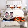 Juego de Ropa de Cama con Estampado de Judy y Nick Zootopia de 3 Piezas, 1* Funda Nórdica + 2* Fundas de Almohada, Juego de Ropa de Cama Estampado, Suave y Cómodo