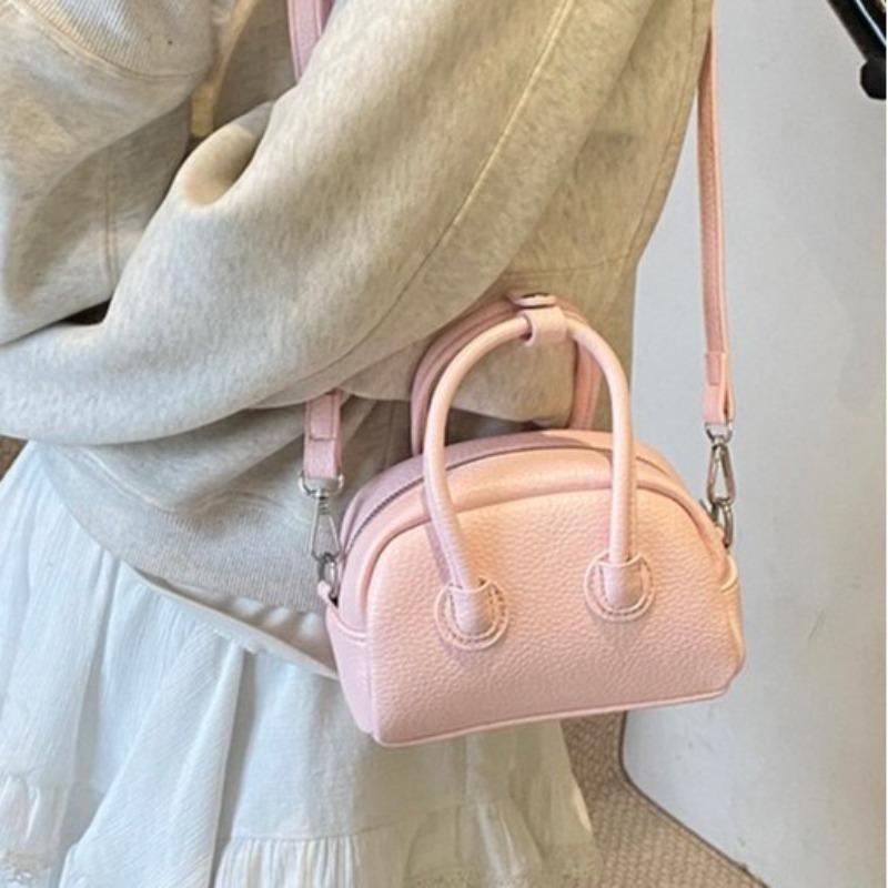 

Летняя популярная маленькая сумка из вощеной кожи для ношения в руке, женская новая модная сумка-подушка для通勤, простая текстурная сумка-мессенджер белый