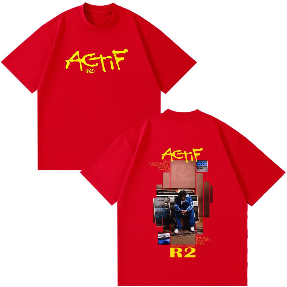 

Rapper R2 Actif Album 2026 Couple Style Tees Unisex s Women Casual Oversized Tshirt Fashion Wears Hip Hop Short Sleeves Streetwears S