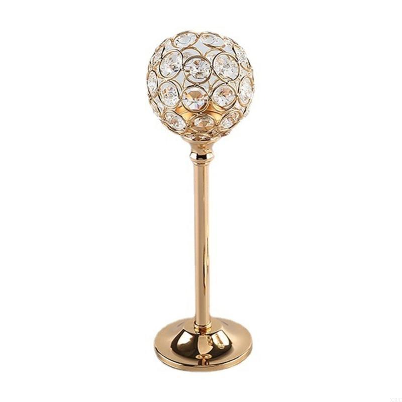 Porte-cristal doré Bougeoir moderne pour bougie chauffe-plat Support de Noël X3UC