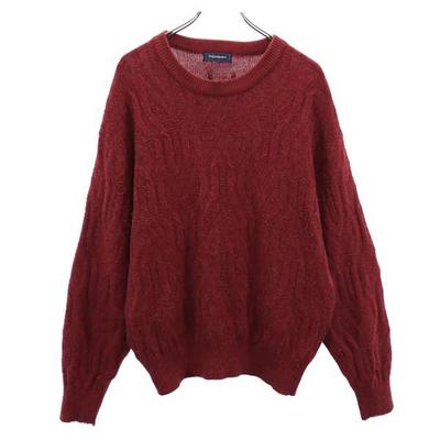 Wool Blend Long Sleeve Knit L Reddish Sweater Men's Used