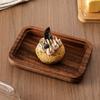Rectangular Acacia Wood Butter Plate Glass Cover Cheese Butter Plate Snack Cake Dessert Plate Butter Box Tableware