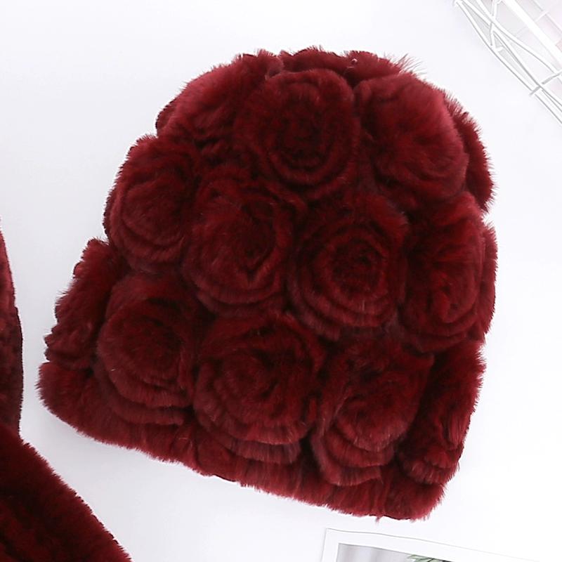 Rex Rabbit Hair Hat Female Autumn Winter Middle-aged and Elderly Mother Thickened Warm Fashion Grandmother Old Lady Mother-in-law Fur Hat