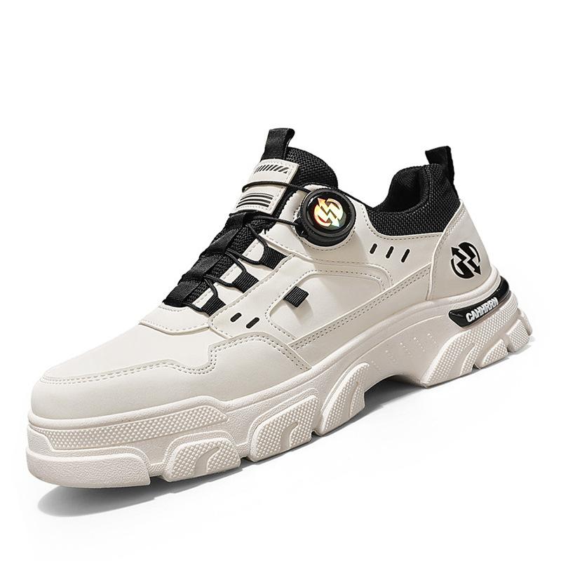 Autumn New Low-top Martin Shoes Men's Casual Leather Shoes Men's Rotating Button Men's Shoes