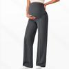 High Waist Maternity Pants,High Elastic Breathable Straight Wide Leg Trousers With Belly Support,No Tight Pressure On Abdomen For Pregnant Women