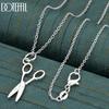 925 Sterling Silver Wedding Gift Scissor Shape Pendant Necklace Fashion Jewelry