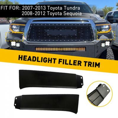2x Czarna listwa wypełniająca reflektor zderzaka przedniego Do Toyota 2007-2013 Tundra