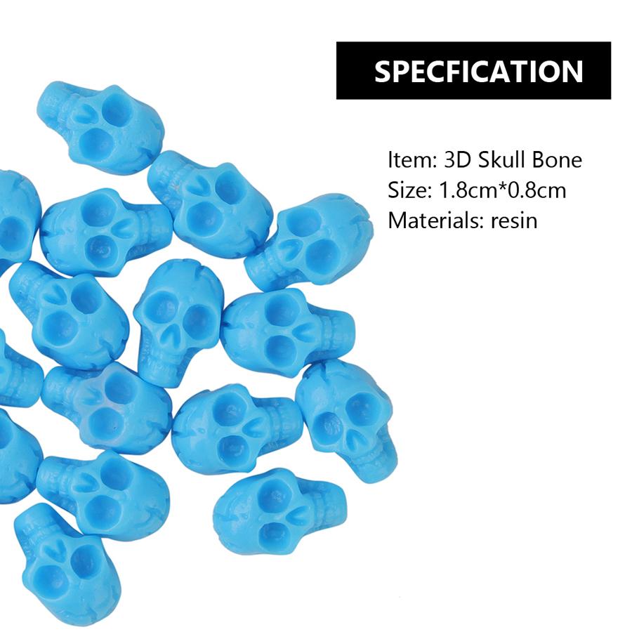 10/30/50/100Pcs Resin Skull Nail Art Charms Flatback Beads, Punk Halloween Party Nail Decoration