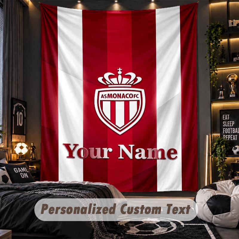 TapestryMonaco FC Custom Name Text Personalized Wall Hanging Tapestry Home Wall Decor