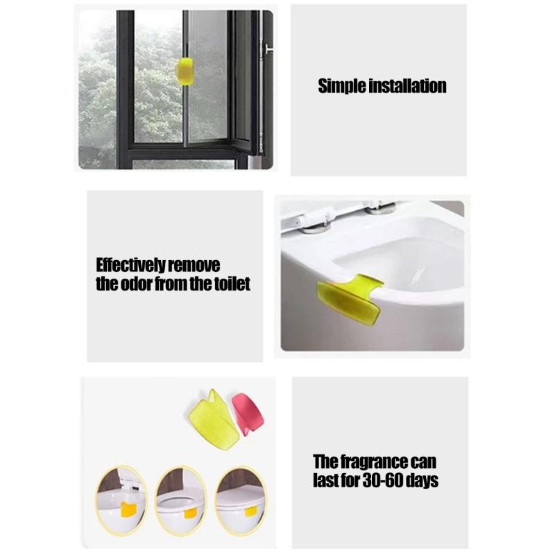 4Pack Bathroom Deodorizer Stick On Toilet Clip With Slow Release Aromatherapies Toilet Seat Clip Reusable Toilet Bowl Air Freshener Mounts