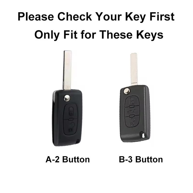 Zinc Alloy Leather Car Flip Key Case Cover Protector Shell Fob Key For Citroen C1 C2 C3 C4 C5 XSARA PICA Auto Accessories