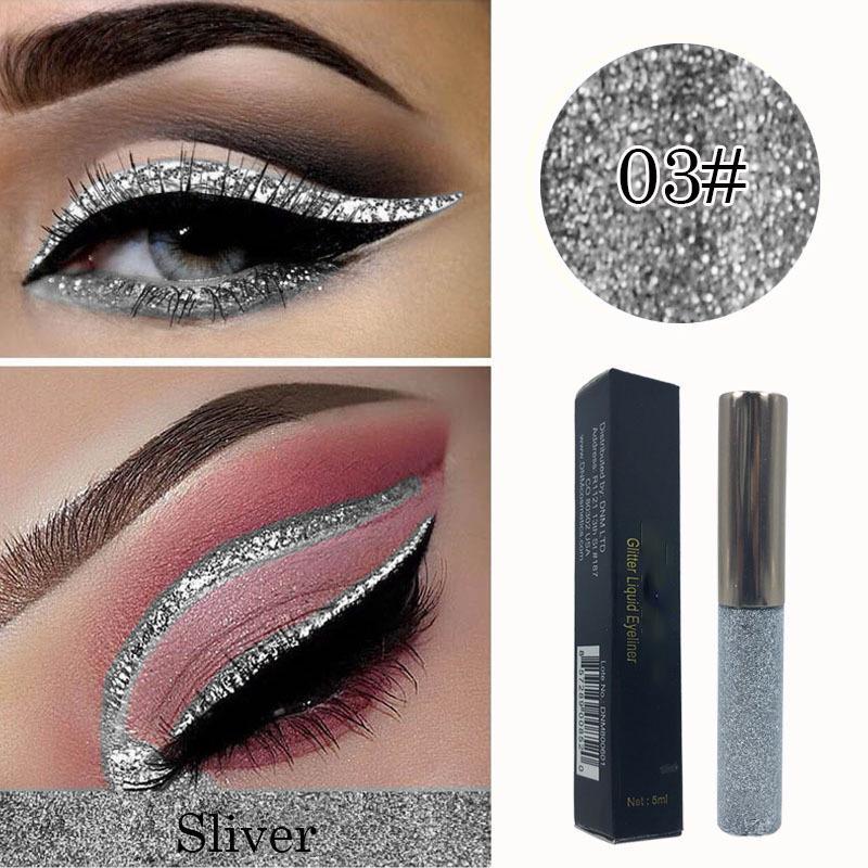 Glitter Eyeshadow Long Lasting Waterproof Liquid Eyeliner Women Fashion Quick-dry Eye Makeup Cosmetics