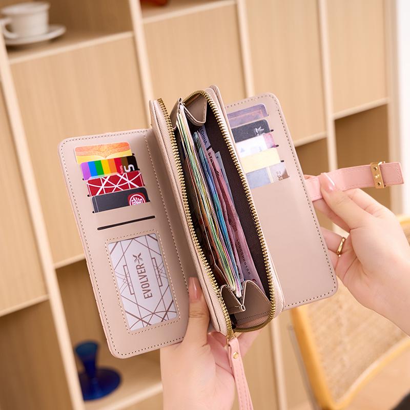 Women's Tri-Fold Minimalist Wallet: Fashionable and Functional Long Clutch with Zipper and Snap Closure, Multiple Card Slots