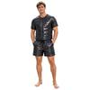 Mens Water Resistant Padded Short Sleeve Zipper Front Jacket Drawstring Shorts