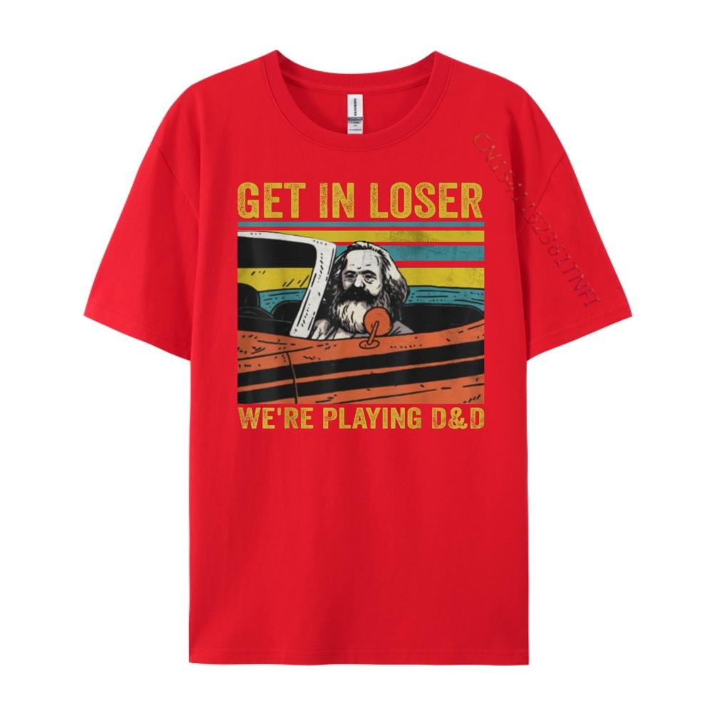Get In Loser Were Playing D D Vintage Retro Old Man Graphic T Shirts Men Mens Natural Mens T Shirt Tee Shirt  Halloween S