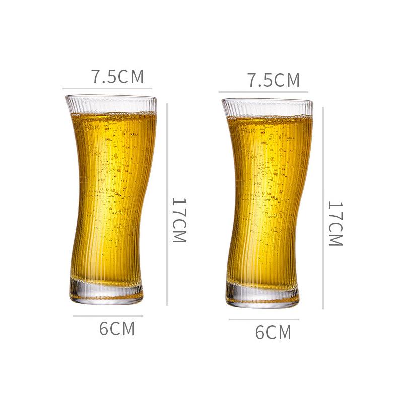 

370мл/495мл Креативный бокал для крафтового пива Большой вместимости Пивной бокал Вечеринка Изысканные прозрачные питьевые бокалы Бокал для вина высокого класса 2pcs