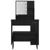 LED Vanity Table Set 2 pcs Black Oak Effect Particleboard