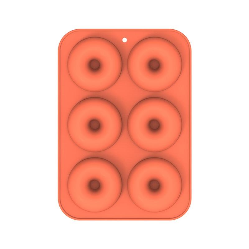 1pc 6-Cavity Silicone Donut Mold, Oven-Safe Silicone Round Donut Mold, Food-Grade Donut Baking Pans for Birthday Holiday Treats