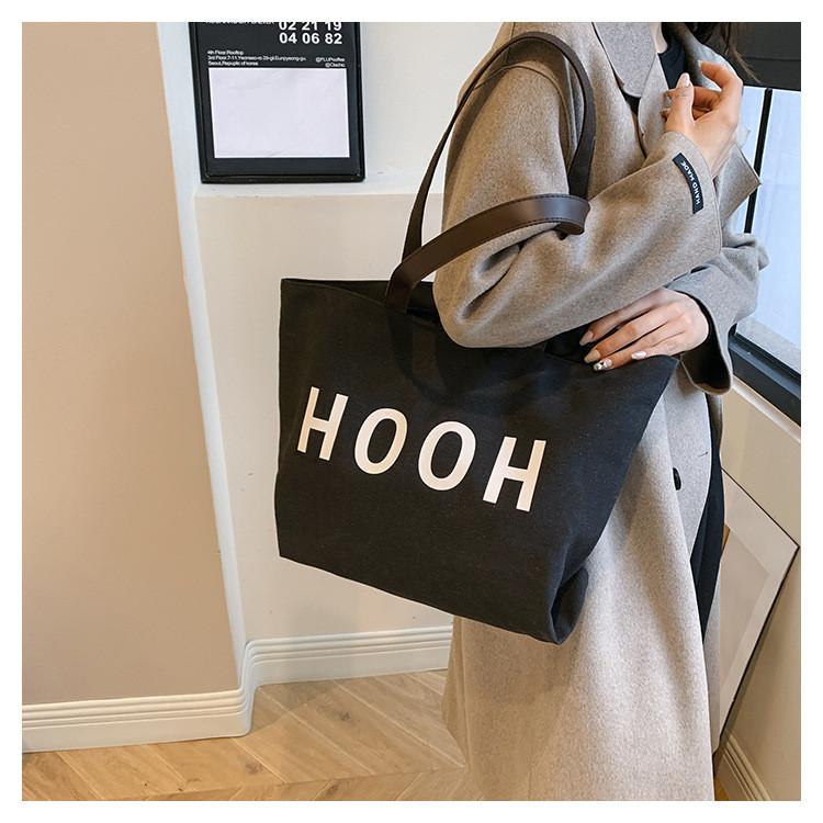 Chic Fashionable Large Capacity Canvas Shoulder Bag For Daily Use And School