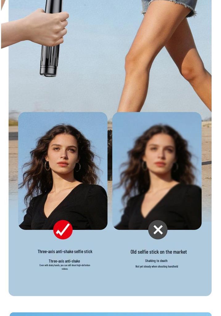 FO1 Selfie Stick & Face Tracking Tripod: 1.9M Universal Mobile Phone Gimbal for Live Streaming & Travel
