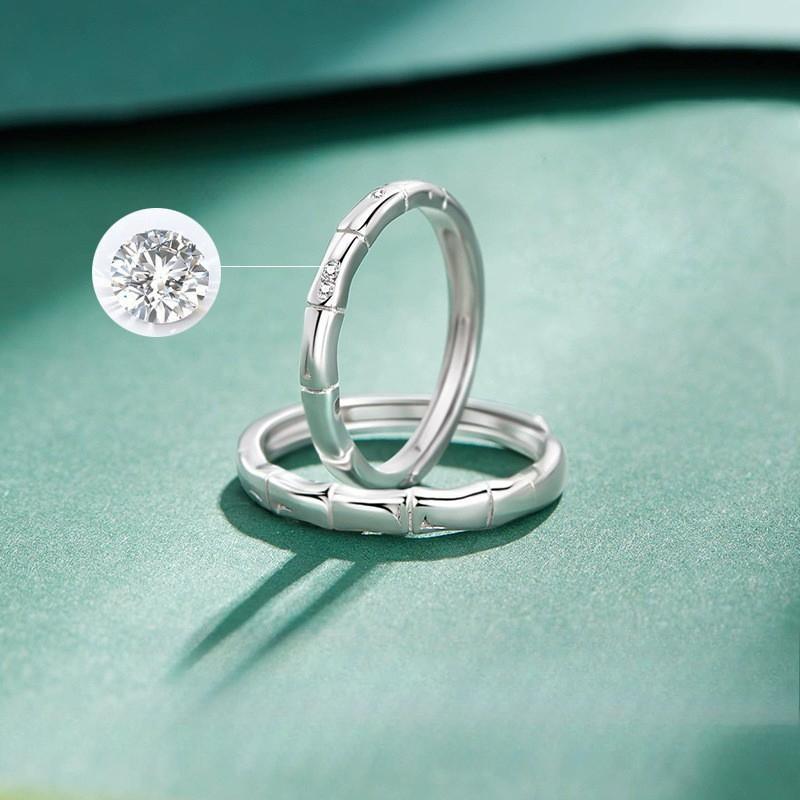 Bamboo Ring Couple Pair Ring Plain Ring Niche Design Simple Fashion Live Girlfriend Birthday Gift