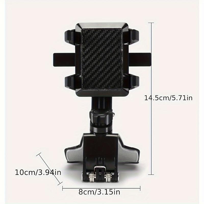 1Pc 360° Rotatable Car Mobile Phone Holder - Dashboard Navigation Mount with Parking Number Plate