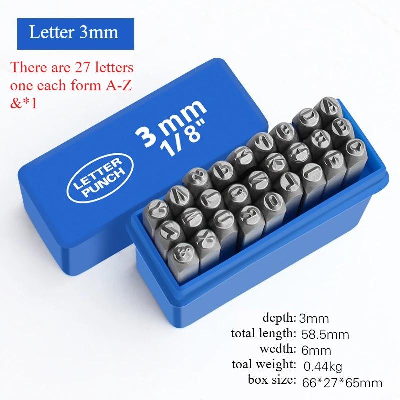 3-12mm Sayı ve Harf Alaşımlı Çelik Damga Saklama Kutulu Zımba Seti Sertleştirilmiş Metal Deri El Sanatları Kabartma El Yapımı Oyma Aleti
