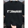 Men'S Heavy Black Graphic Tee Featuring a Limpbizkit Design, Styled with a Kangaroo-Inspired Print This Casual Round Neck Shirt Is Perfect for