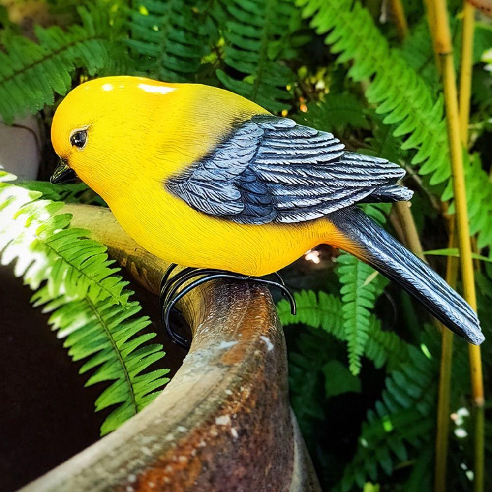 קישוט ציפור דקורטיבי פסל חיה שרף יצירות יד מיניאטורות פסל בונסאי