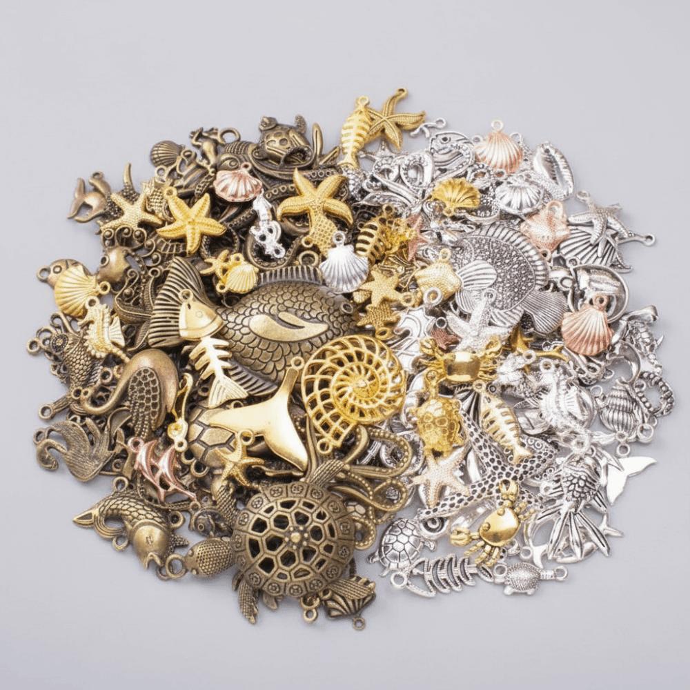 Metal Scallop Marine Organism Charms Mixed 20g / 100g DIY Jewelry Accessories  for Gifts