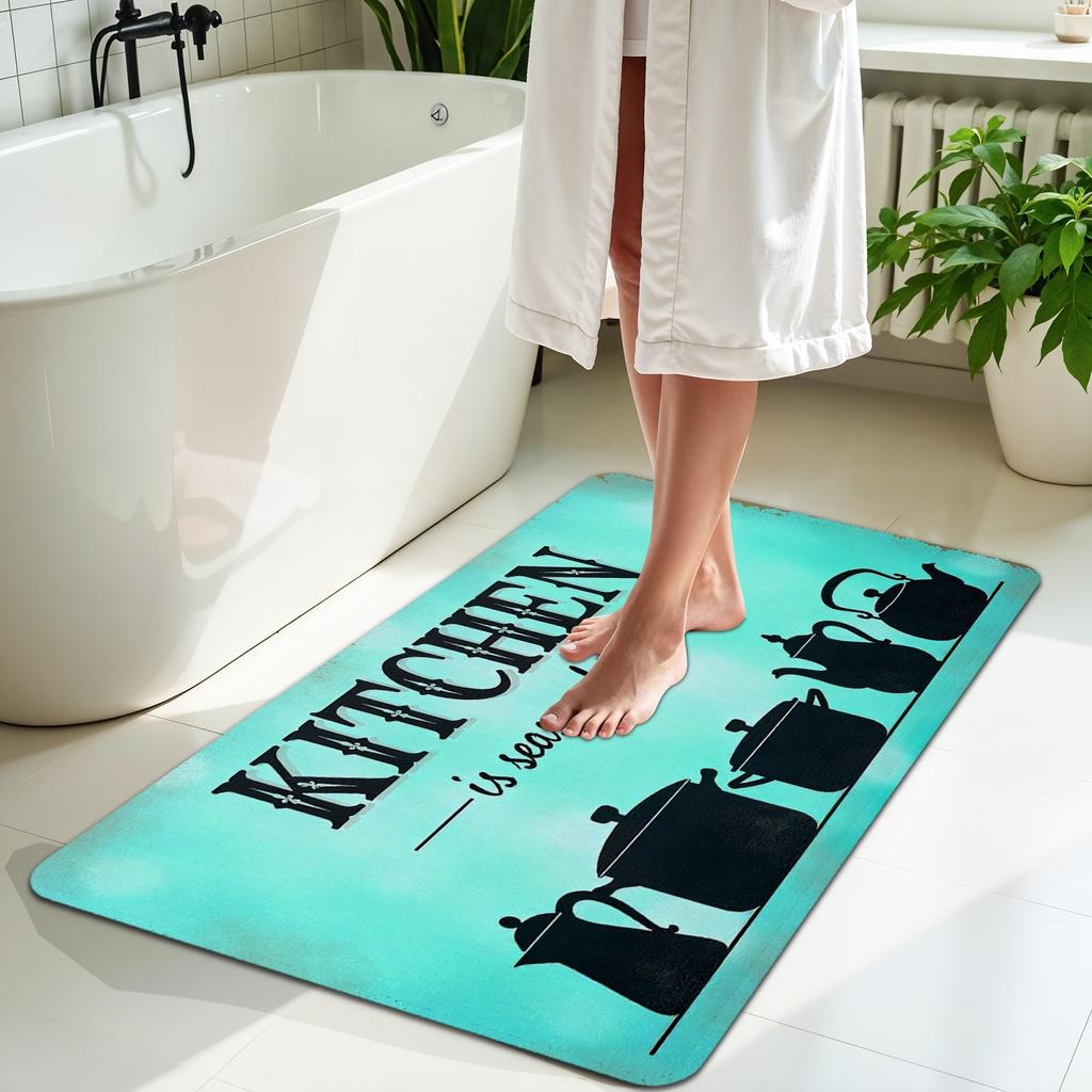 1PC Mushroom Forest Pattern Kitchen Rug Non-Slip Door Mats Pop Design Bathroom Rug Bath Mat Carpet for Home Sink Laundry Decor