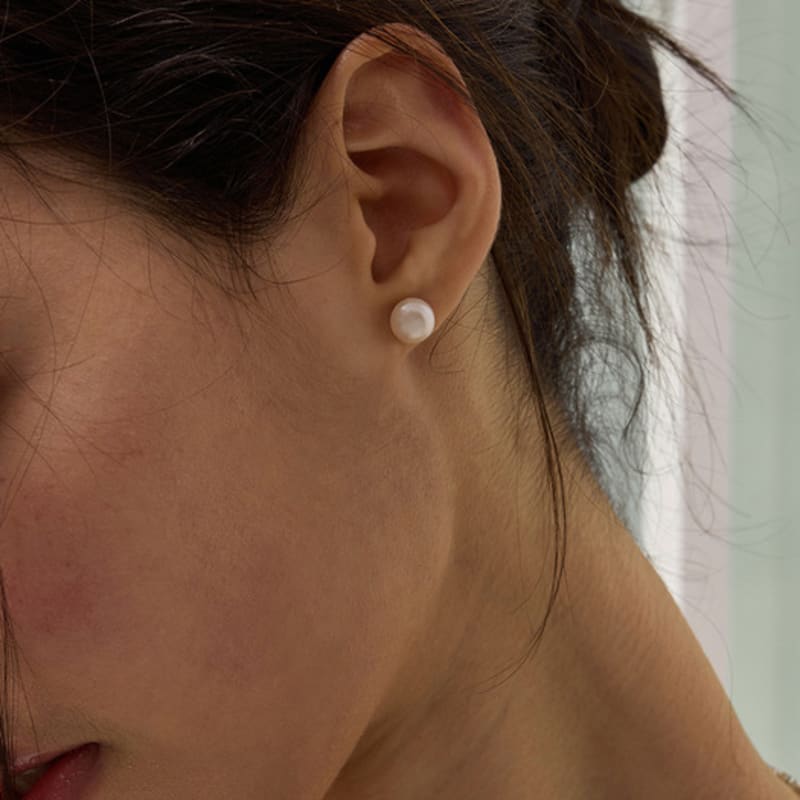 eenie beenie basic freshwater pearl silver earrings ENJ24EW010