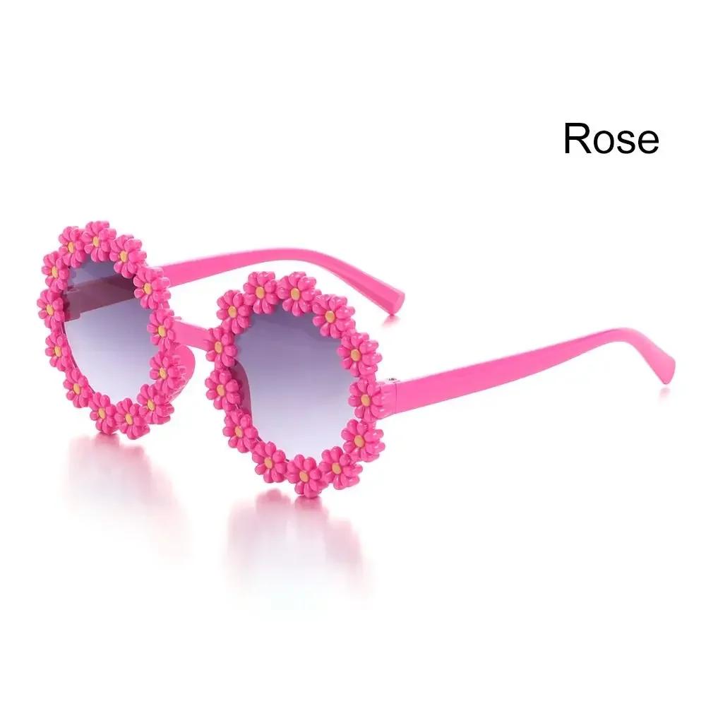 Kids Daisy Sunglasses Children Round Flower Sunglasses Outdoor Sun Protection Eyewear Novel Disco Festival Party Shades
