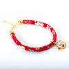 Adjustable Pet Collar With Japanese Floral Shiba Inu Maneki-neko Charm Copper Bell Cats Dogs