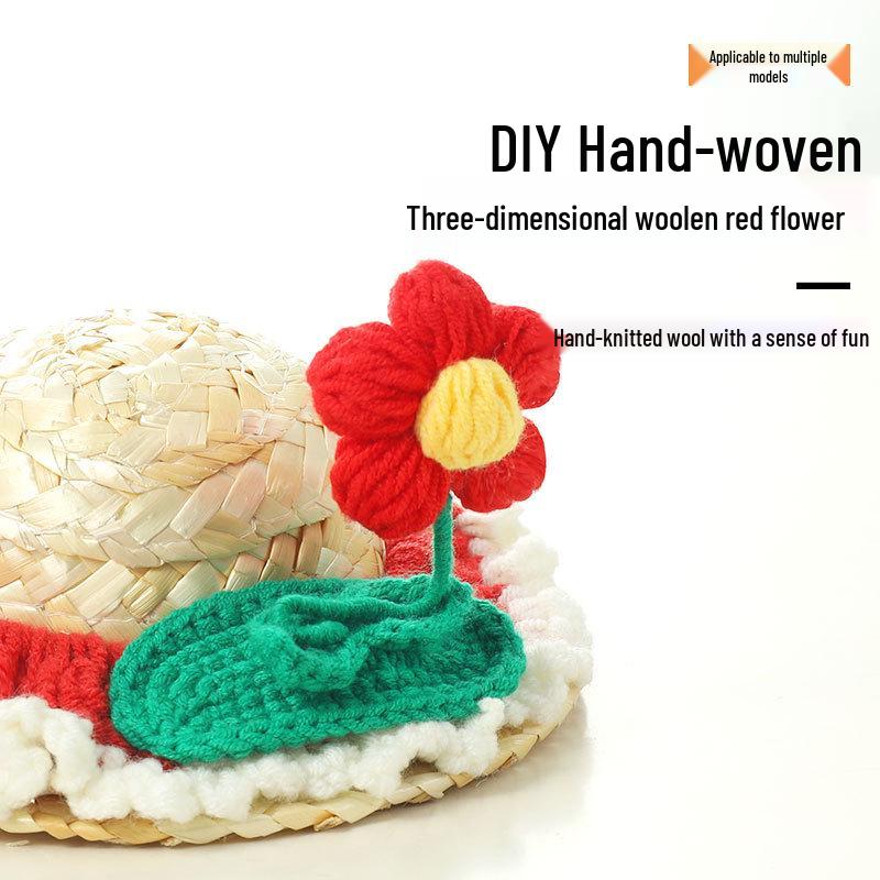Handmade Woven Straw Hat for Weilai Nomi Robot - Car Interior Decoration for ES6/ES8