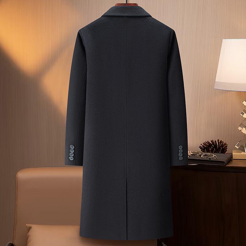 FAPAI Men's Double-Breasted Wool Blend Overcoat