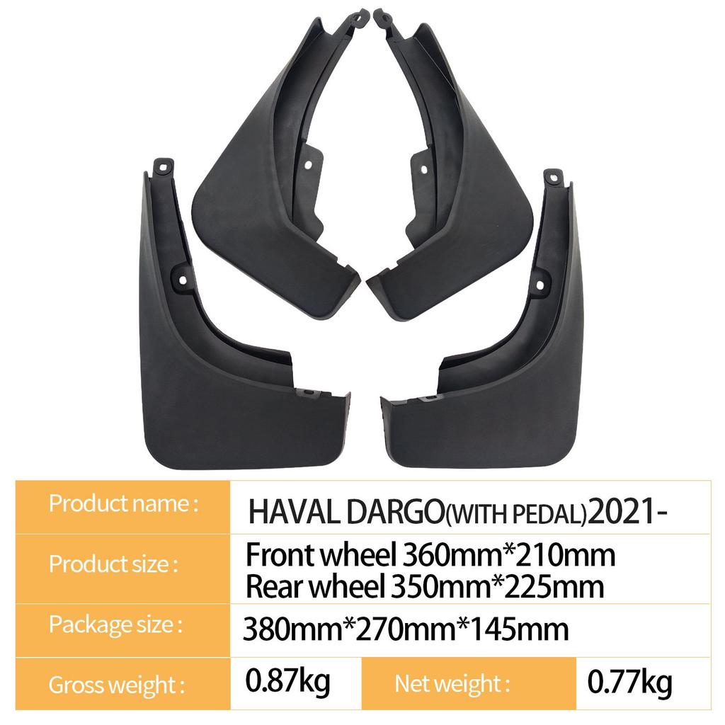 Haval Big Dog DARGO 2021 Mudguard with Pedal Compatibility