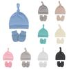 Baby Hat Gloves Set Newborn Boy Girl Winter Warm Glove Cotton Knit Hat Kids Photography Props