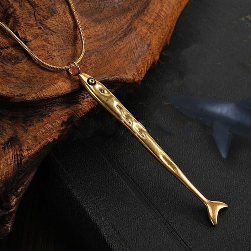 Elegant Sardine Charm Necklace Adjustable Chain Necklaces Pendant Jewelry for Everyday Elegant Outfit Enhancement